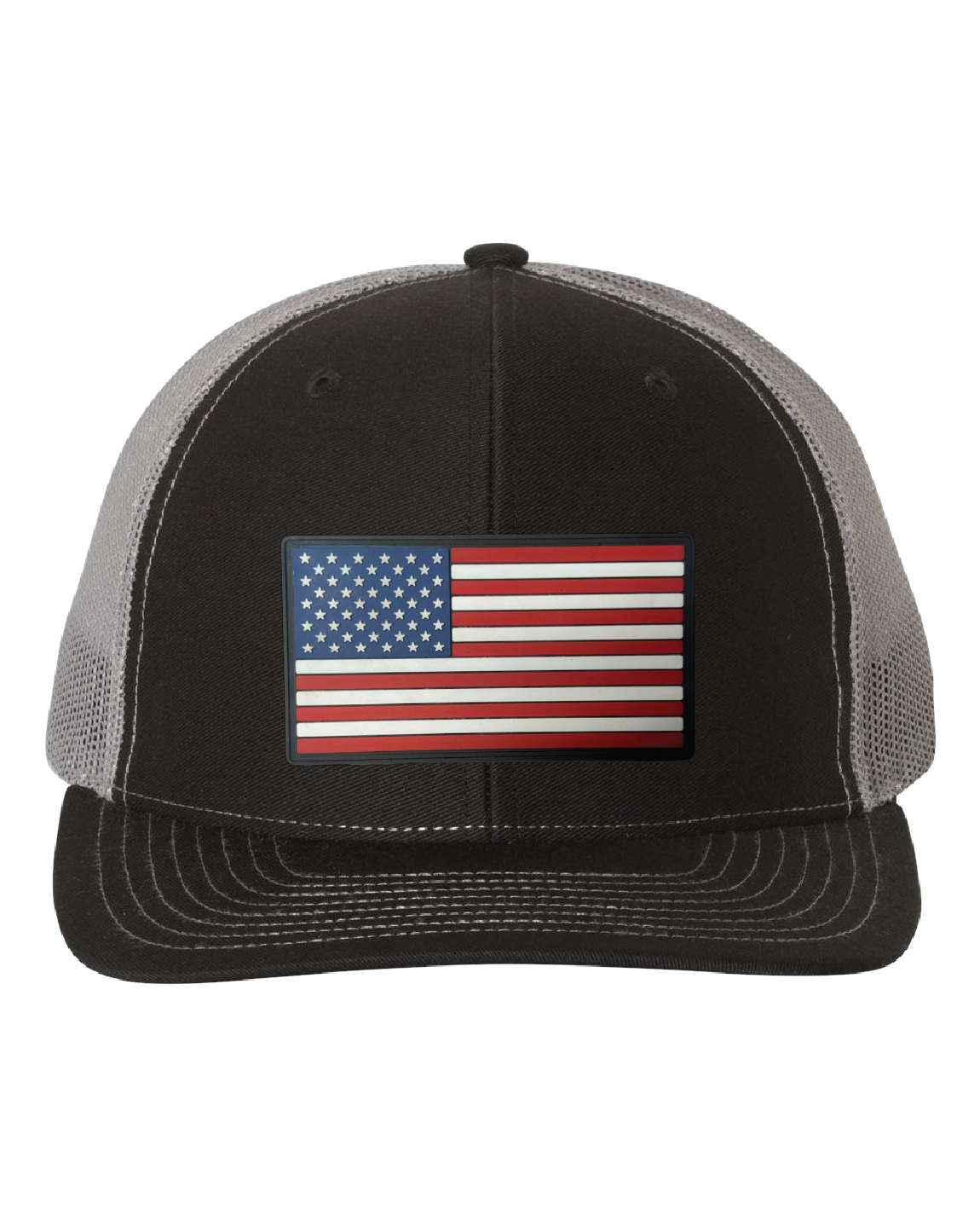 USA Flag Traditional PVC Patch on a Richardson 112 Trucker Hat