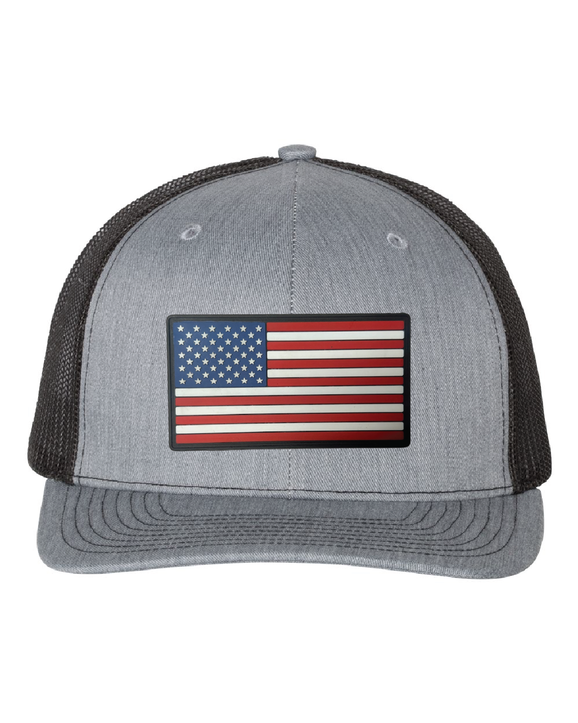 USA Flag Traditional PVC Patch on a Richardson 112 Trucker Hat