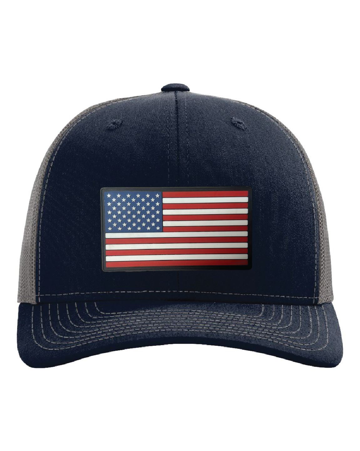 USA Flag Traditional PVC Patch on a Richardson 112 Trucker Hat
