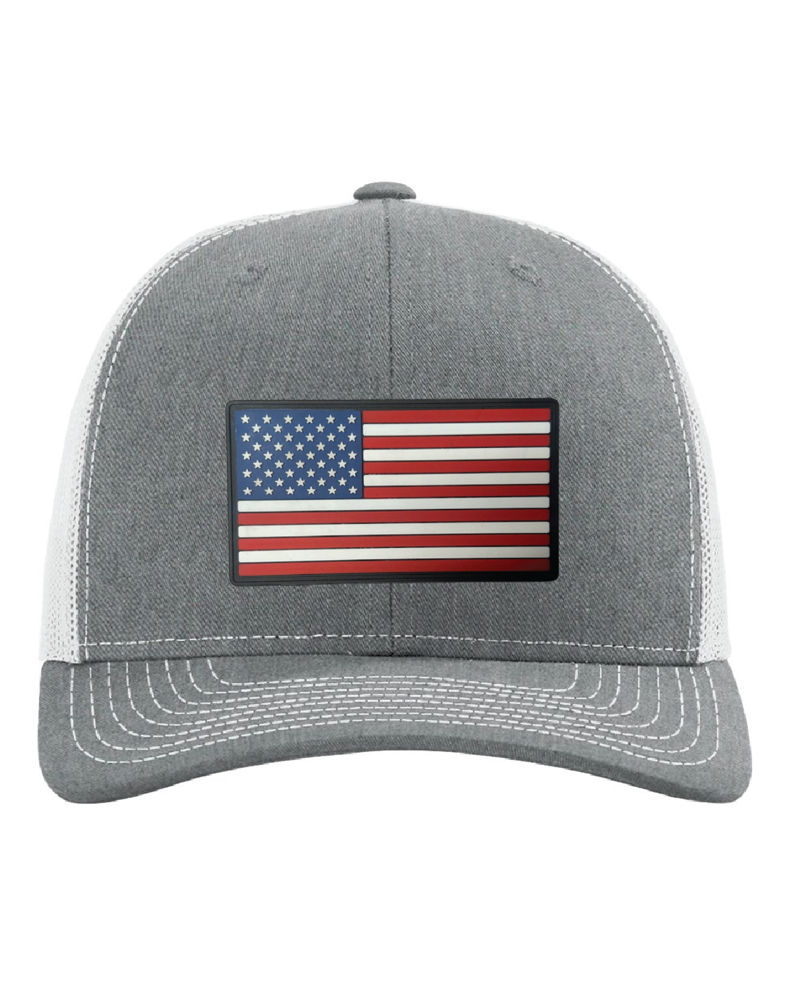 USA Flag Traditional PVC Patch on a Richardson 112 Trucker Hat