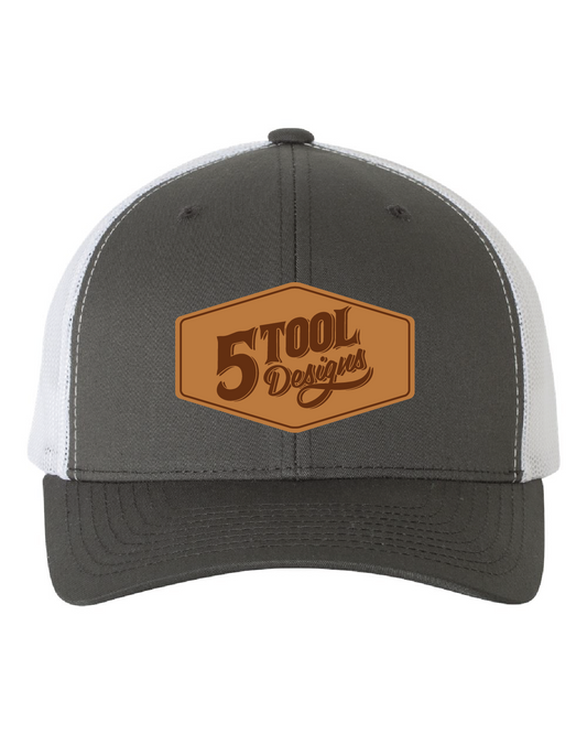 Custom Genuine Leather Patch on Yupoong 6606 Trucker Hat