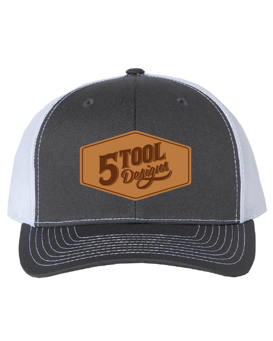 Custom Genuine Leather Patch on Richardson 112 Trucker Hat